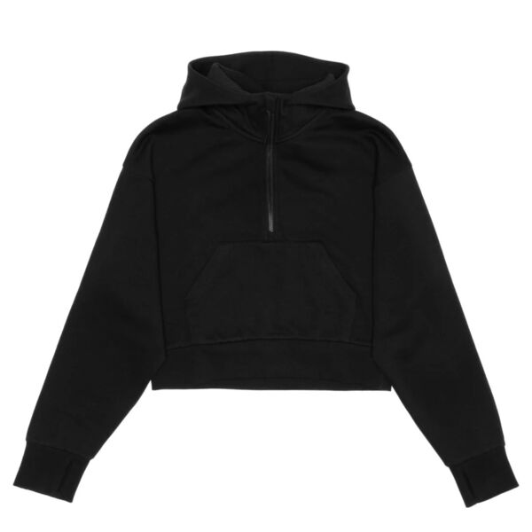 HERO-4220C Cropped Drop Shoulder 1/2 Zip Hoodie Thumbnail